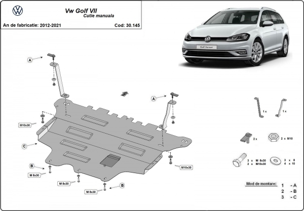 Scut motor și cutie de viteză VW Golf 7 - cutie de viteză manuală 
