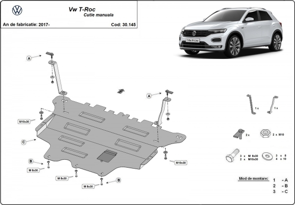 Scut motor Volkswagen T-Roc - cutie de viteză manuală 