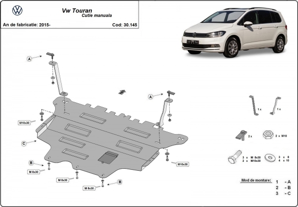 Scut motor Volkswagen Touran - cutie de viteză manuală 