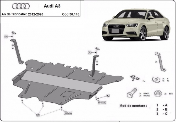 Scut motor Audi A3 (8V) - cutie de viteză manuală 