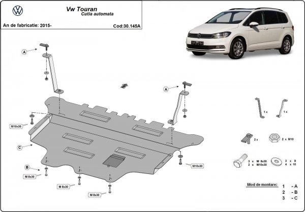 Scut motor Volkswagen Touran - cutie de viteză automată 