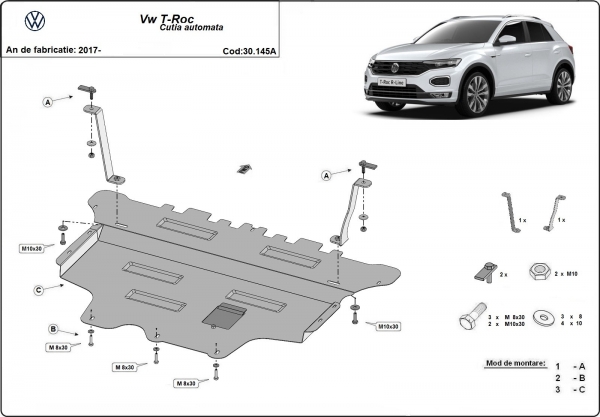 Scut motor Volkswagen T-Roc - cutie de viteză automată 