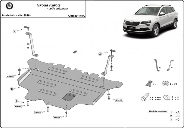 Scut motor Skoda Karoq - cutie de viteză automată 