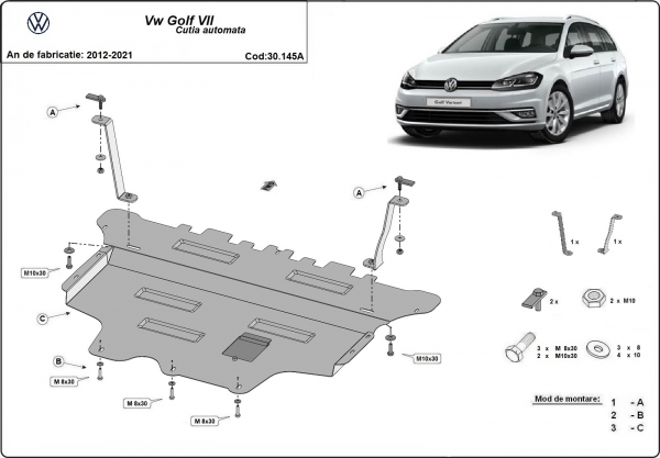 Scut motor și cutie de viteză VW Golf 7 - cutie de viteză automată 