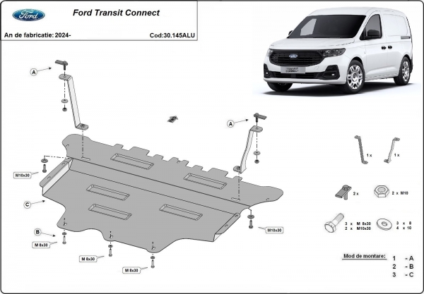Scut motor din aluminiu Ford Transit Connect 