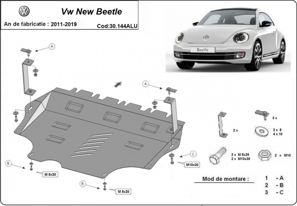 Scut motor din aluminiu Volkswagen New Beetle 