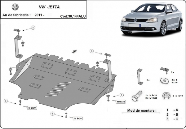 Scut motor din aluminiu VW Jetta 