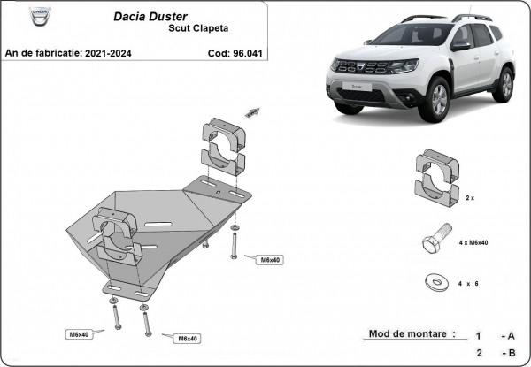 Scut clapeta Dacia Duster 