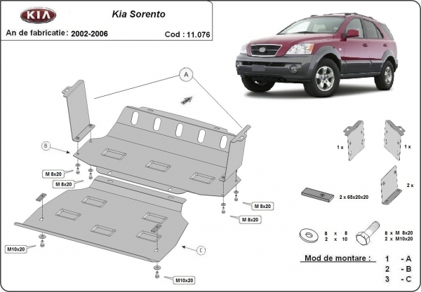 Scut motor și radiator Kia Sorento 
