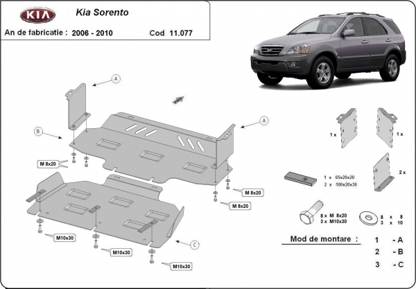 Scut motor și radiator Kia Sorento 