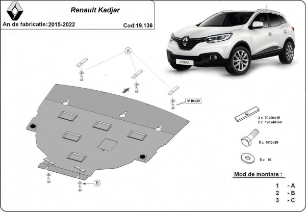 Scut Motor Renault Kadjar dupa 2015 
