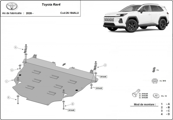 Scut motor din aluminiu Toyota RAV4 