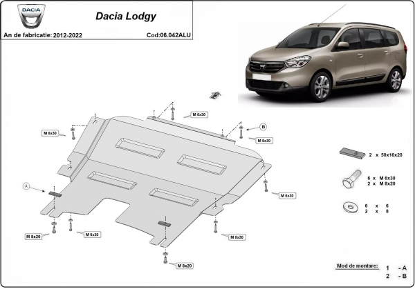 Scut motor din aluminiu Dacia Lodgy 