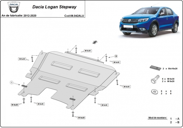 Scut motor din aluminiu Dacia Logan Stepway 