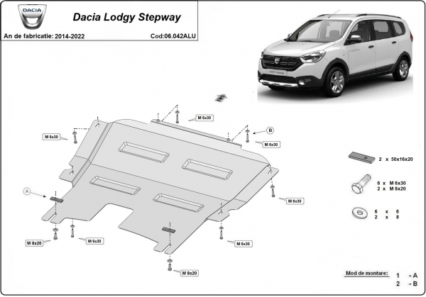 Scut motor din aluminiu Dacia Lodgy Stepway 