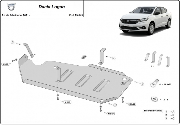 Scut rezervor Dacia Logan 