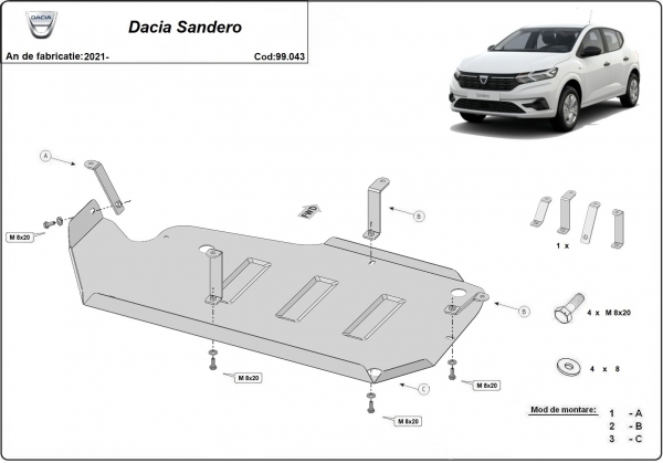 Scut rezervor Dacia Sandero 
