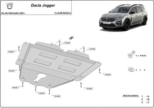 Scut motor din aluminiu Dacia Jogger 