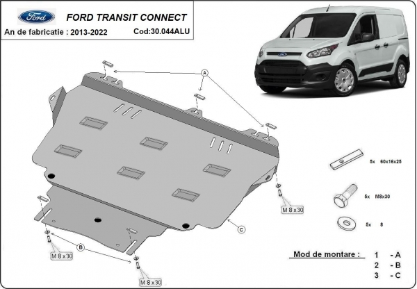 Scut motor din aluminiu Ford Transit Connect 