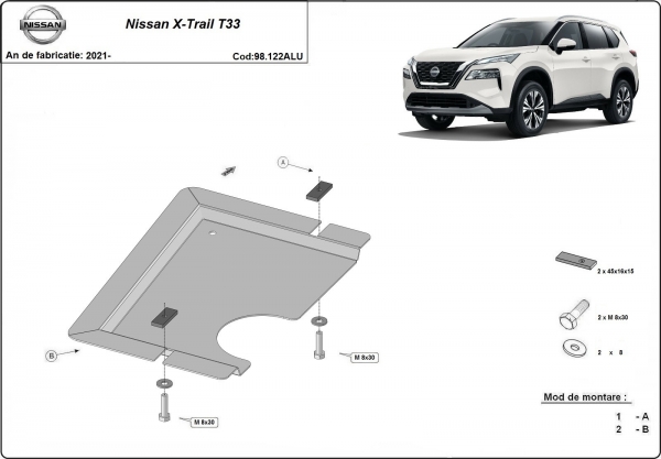 Scut diferențial din aluminiu Nissan X-Trail T33 