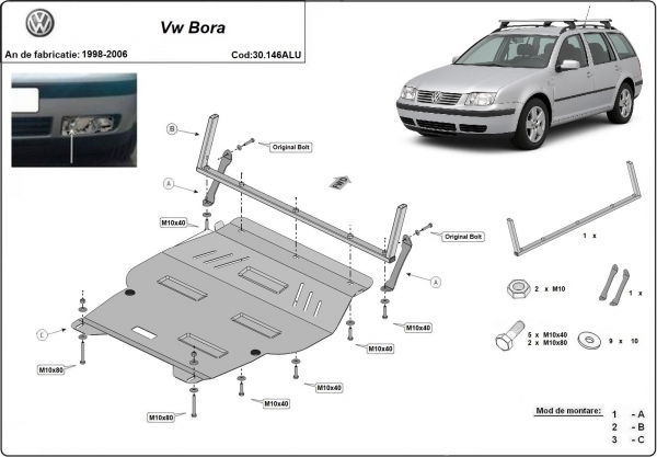 Scut motor din aluminiu Volkswagen Bora 