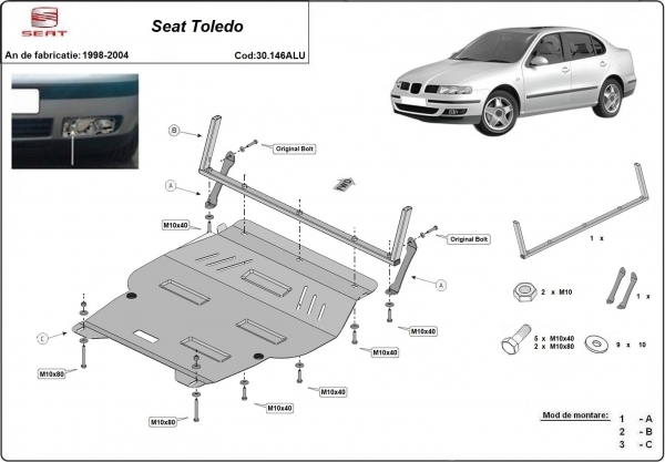 Scut motor din aluminiu Seat Toledo 
