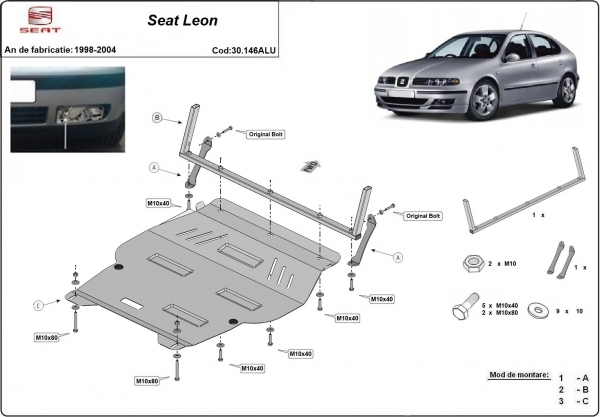 Scut motor din aluminiu Seat Leon 