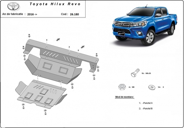 Scut motor și radiator Toyota Hilux Revo 