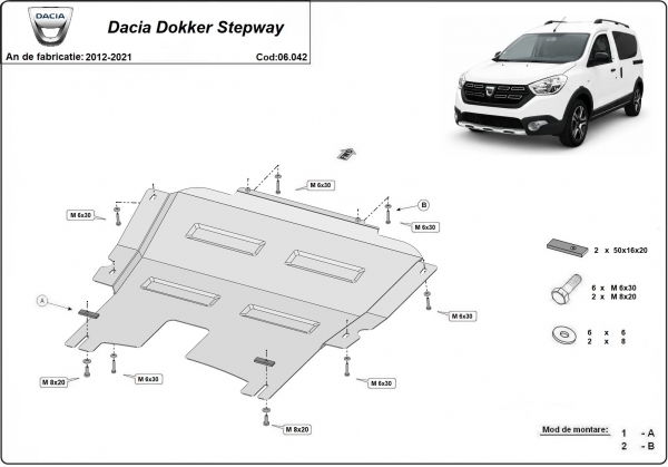 Scut motor Dacia Dokker Stepway 