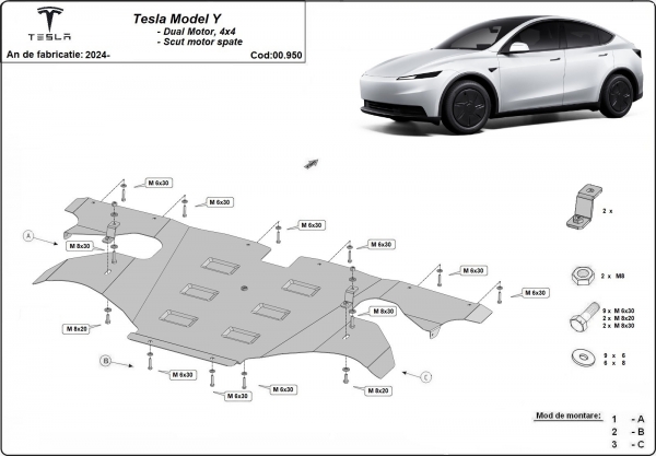 Scut motor spate Tesla Model Y AWD 