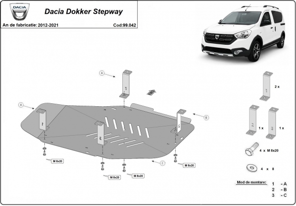 Scut rezervor Dacia Dokker Stepway 