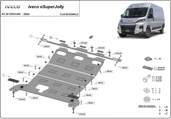 Scut motor din aluminiu Iveco eSuperJolly 