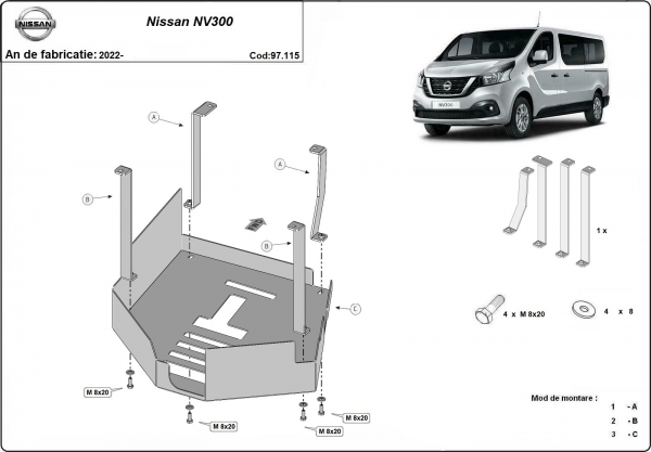 Scut antifurt catalizator pentru Nissan NV300 