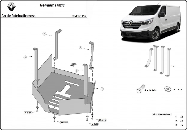 Scut antifurt catalizator pentru Renault Trafic 