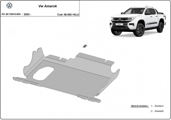 Scut motor si grup fata Volkswagen Amarok - Aluminium 