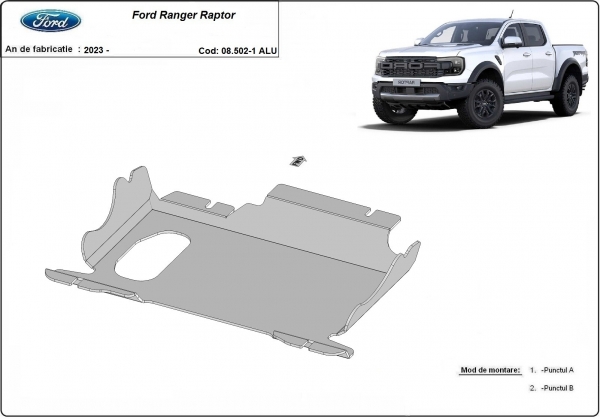 Scut motor si grup fata Ford Ranger Raptor - Aluminium 