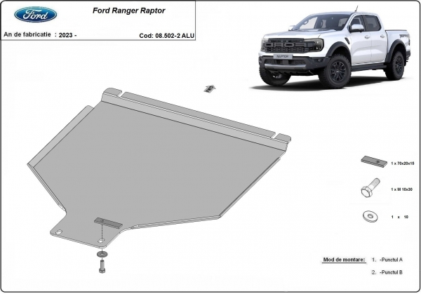 Scut cutie de viteza Ford Ranger Raptor  - Aluminium 