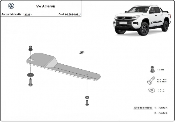 Scut filtru combustibil, conducte Volkswagen Amarok  - Aluminium 