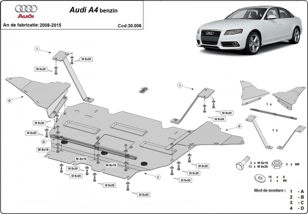 Scut motor Audi A4 B8 - benzină 