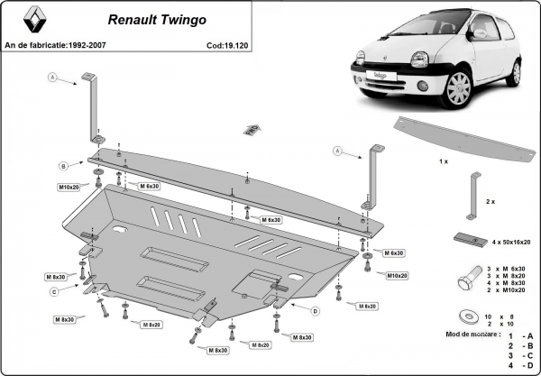 Scut motor Renault Twingo 