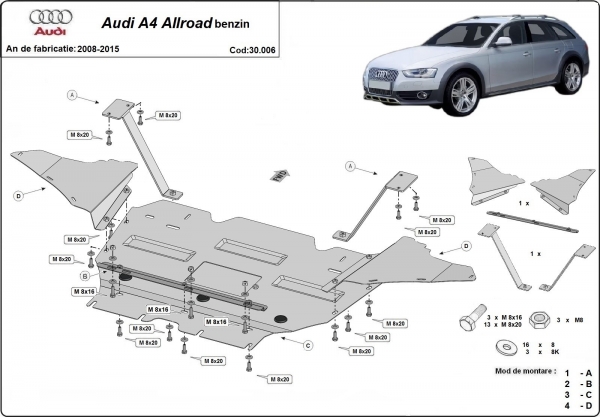 Scut motor Audi A4 B8 Allroad - benzină 