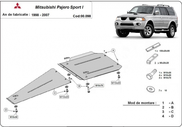 Scut cutie de viteză și diferential Mitsubishi Pajero Sport 1 