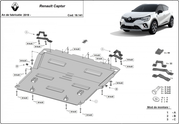 Scut motor Renault Captur 
