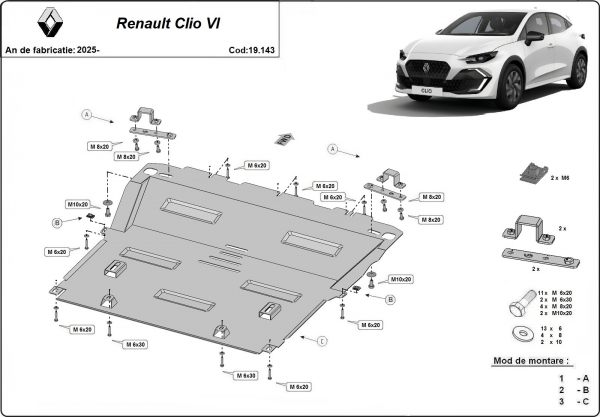 Scut motor Renault Clio 6 