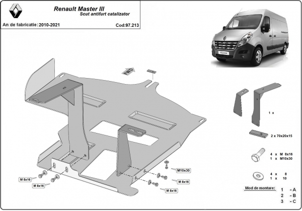 Scut antifurt catalizator pentru Renault Master 