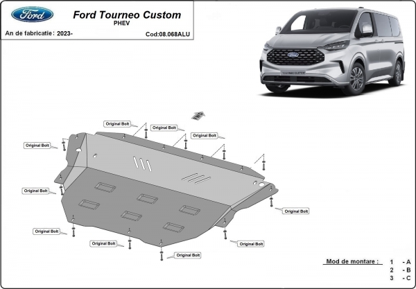 Scut motor din aluminiu Ford Tourneo Custom PHEV 