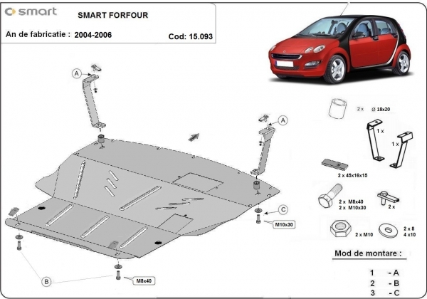 Scut motor și cutie de viteză Smart FourFour benzină 