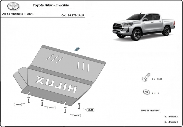 Scut radiator din aluminiu Toyota Hilux Invincible 