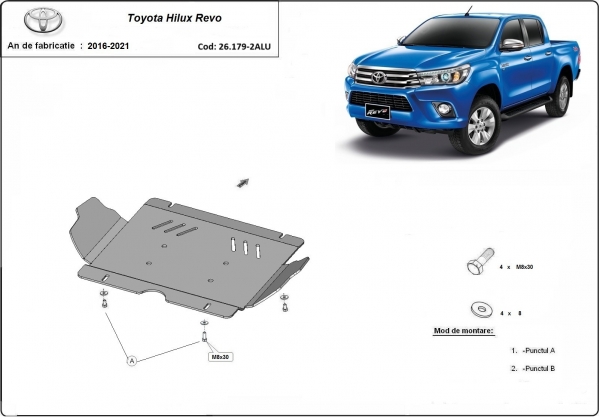 Scut motor din aluminiu  Toyota Hilux Revo  