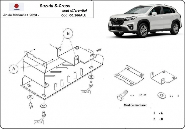 Set de scuturi din aluminiu  Suzuki S-Cross 